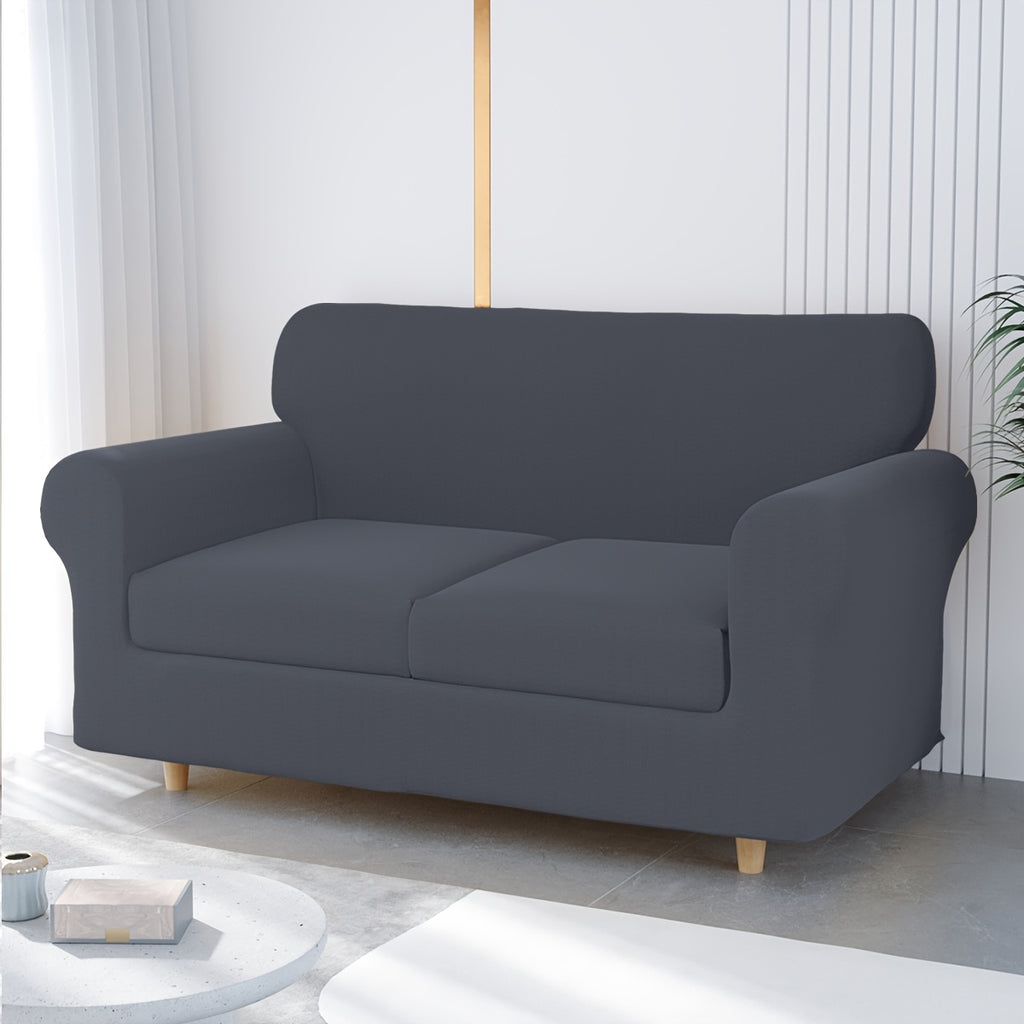 Housse de canapé extensible en fibre de lait à housses séparées, détail de la finition