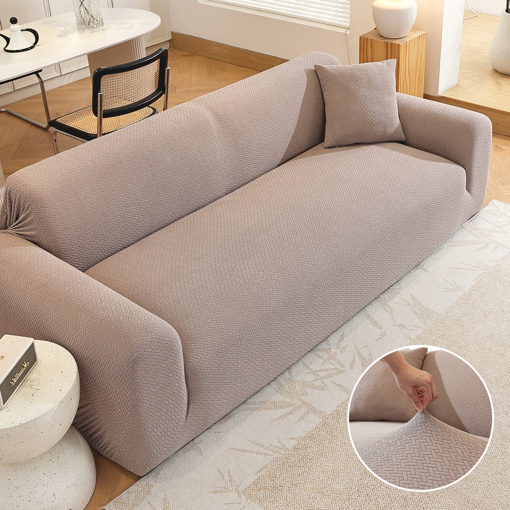 Housse de canapé épaisse extensible en polaire jacquard, tissu de 200 à 250 g/m²
