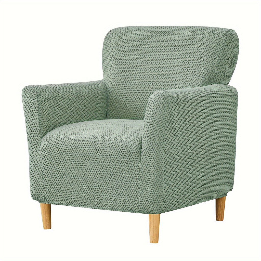Housse de fauteuil extensible en polaire jacquard en T, gros plan sur le tissu