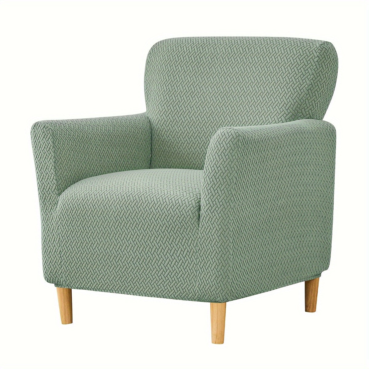Housse de fauteuil extensible en polaire jacquard en T, gros plan sur le tissu