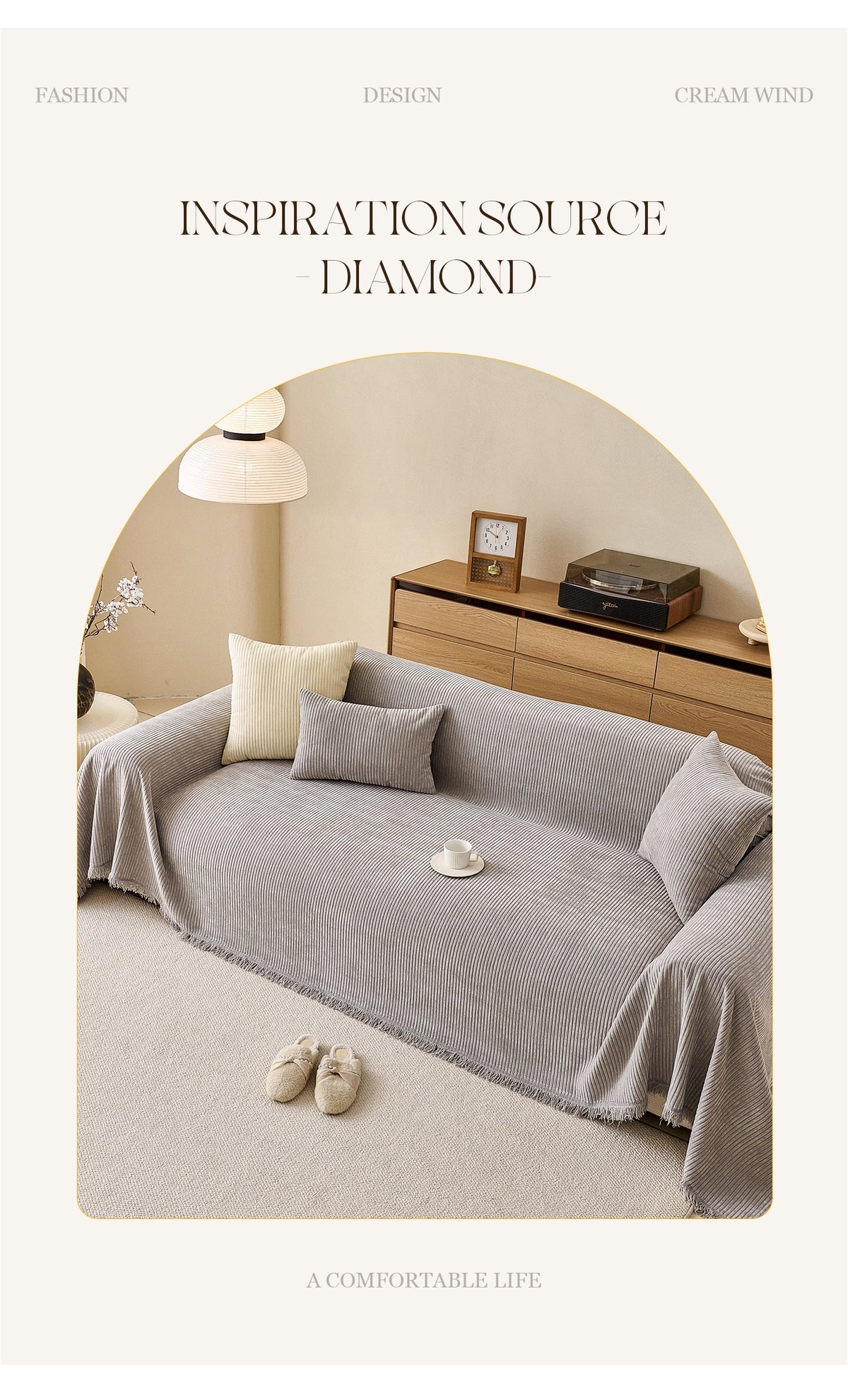 Housse de coussin épaisse en chenille, gros plan sur le tissu