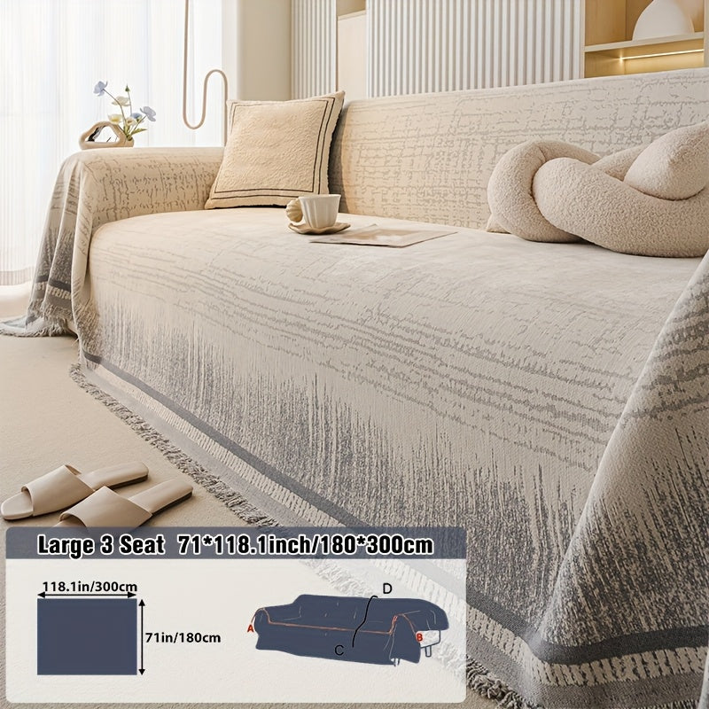 Housse de canapé en chenille uni, visuel produit
