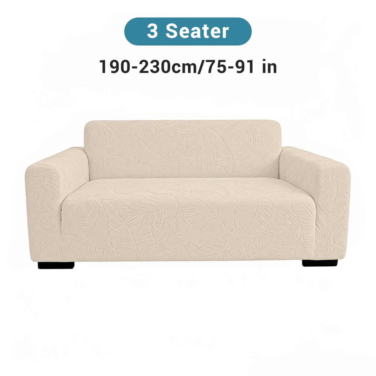 Housse de canapé extensible en polaire jacquard à motif feuillage, vue d'ensemble