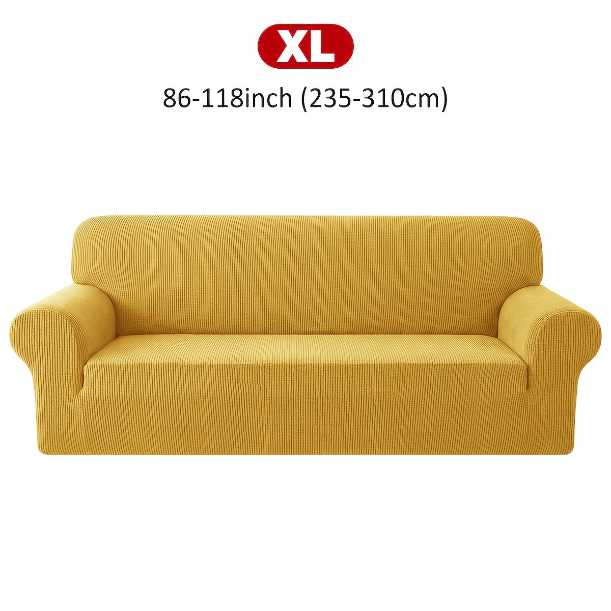 Housse de canapé extensible en velours côtelé jacquard à maille gaufrée, vue de dos