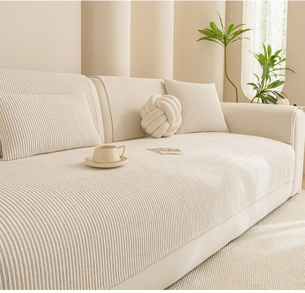 Housse de coussin en chenille en fils teints