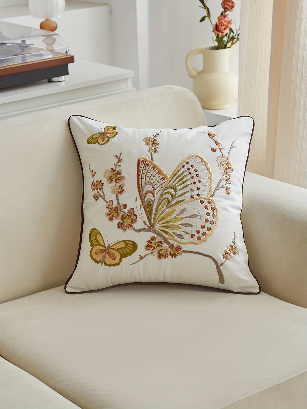Housse de coussin d'esprit campagne, mise en situation