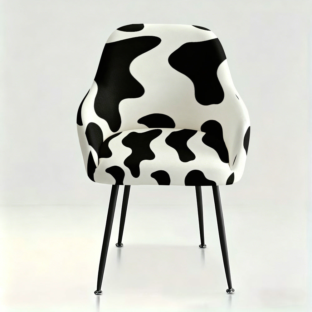 Housse de fauteuil extensible en fibre de lait imprimée à motif vache