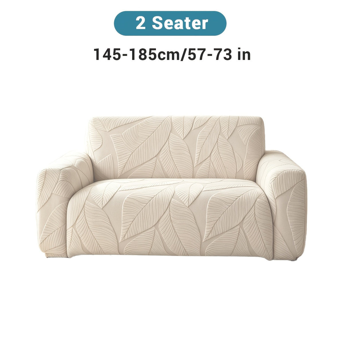 Housse de canapé extensible en polaire jacquard à motif feuillage, tissu de 160 à 180 g/m²