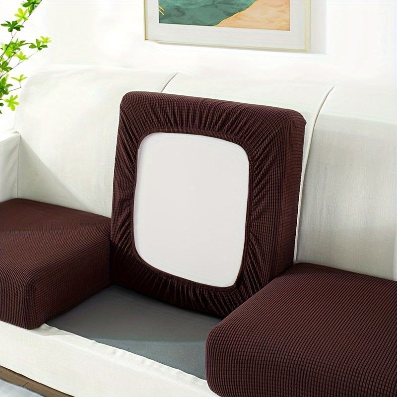 Housse de canapé épaisse extensible en polaire jacquard à housses séparées, housse posée