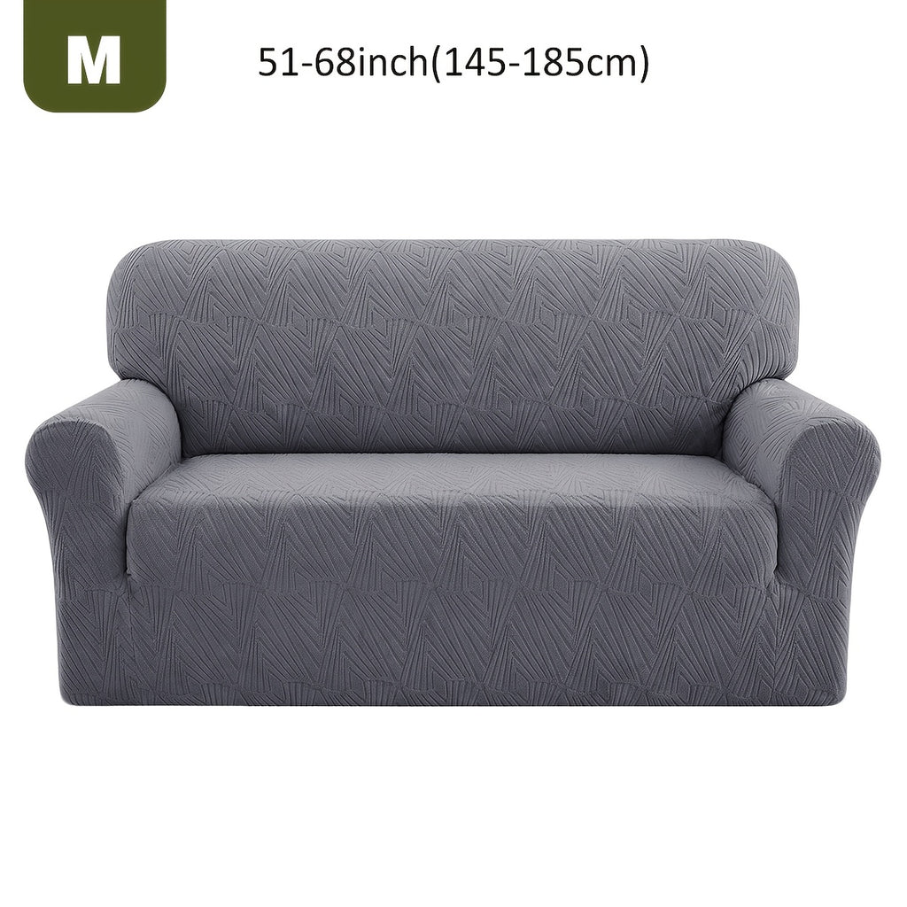 Housse de canapé extensible en polaire jacquard, vue d'ensemble