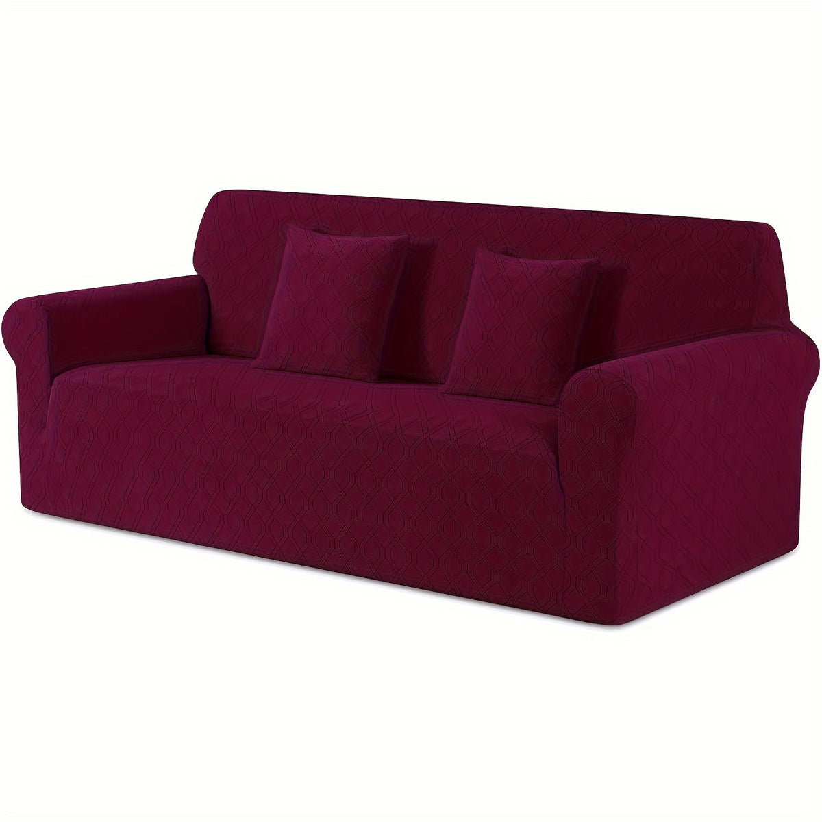 Housse de canapé extensible en polaire jacquard antidérapante d'esprit vintage, tissu de 200 à 250 g/m²