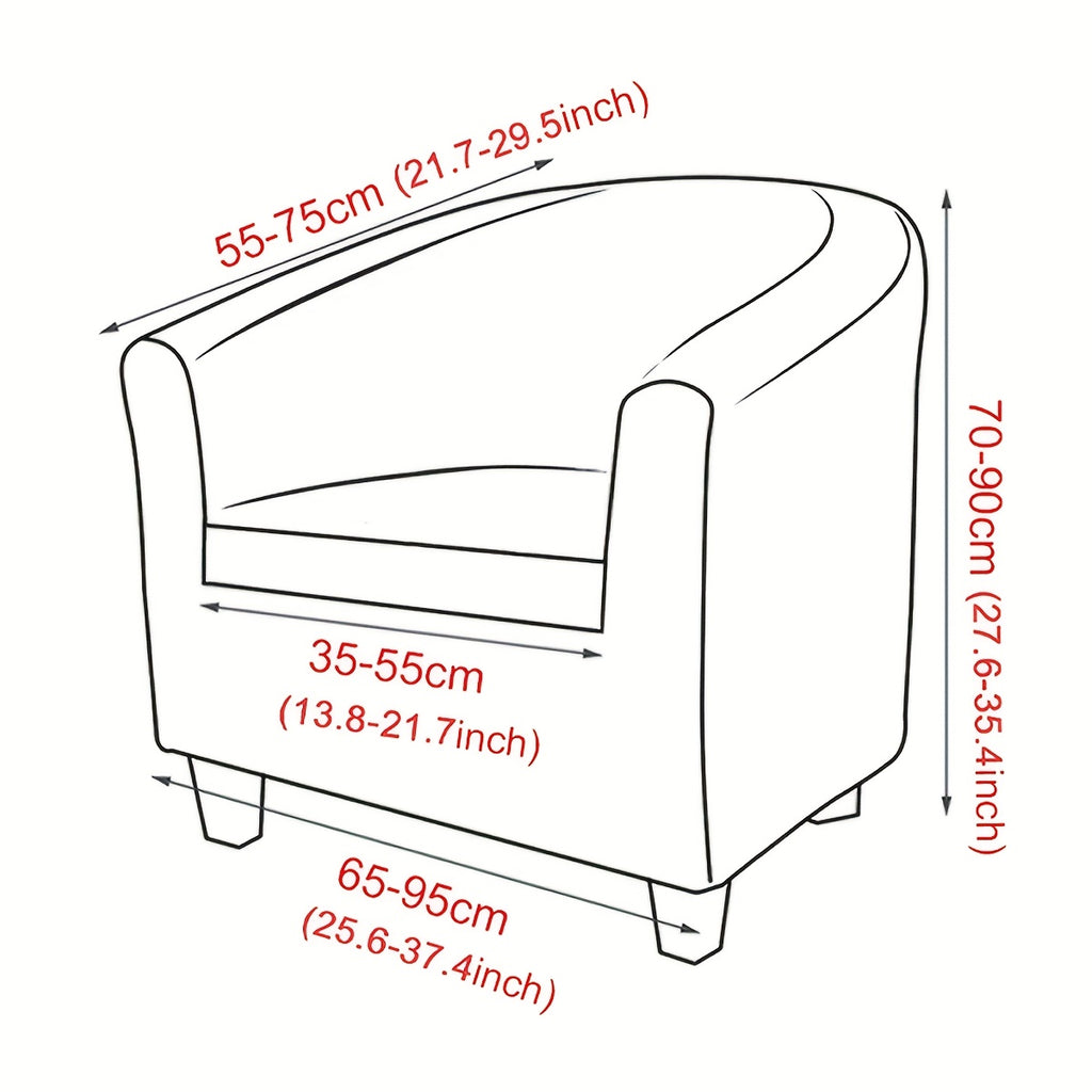 Housse de canapé extensible en polyester pour fauteuil, détail de l'ourlet