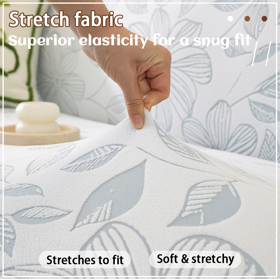 Housse de canapé extensible en polyester, gros plan sur le tissu
