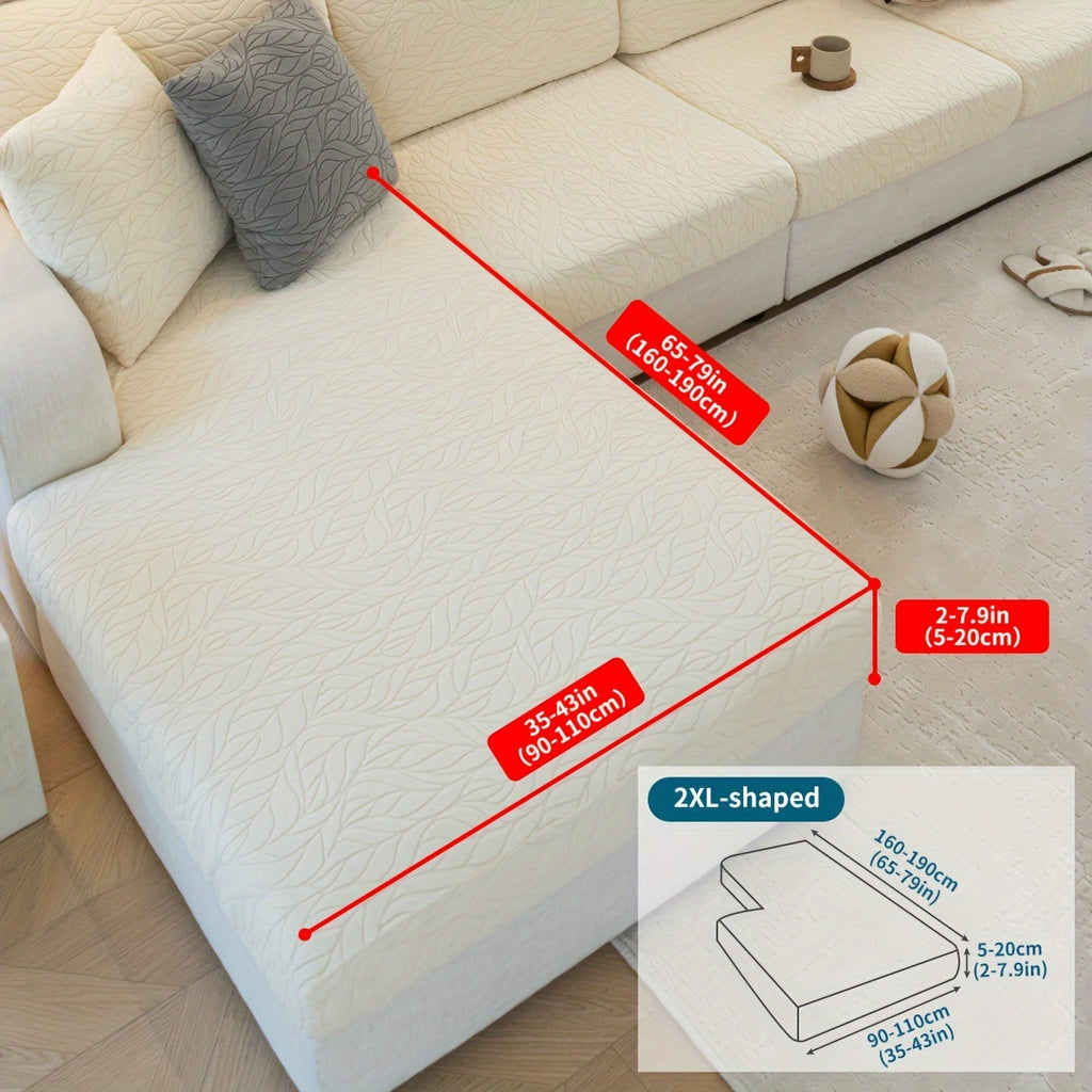 Housse de canapé en polaire jacquard antidérapante à housses séparées, gros plan sur le tissu