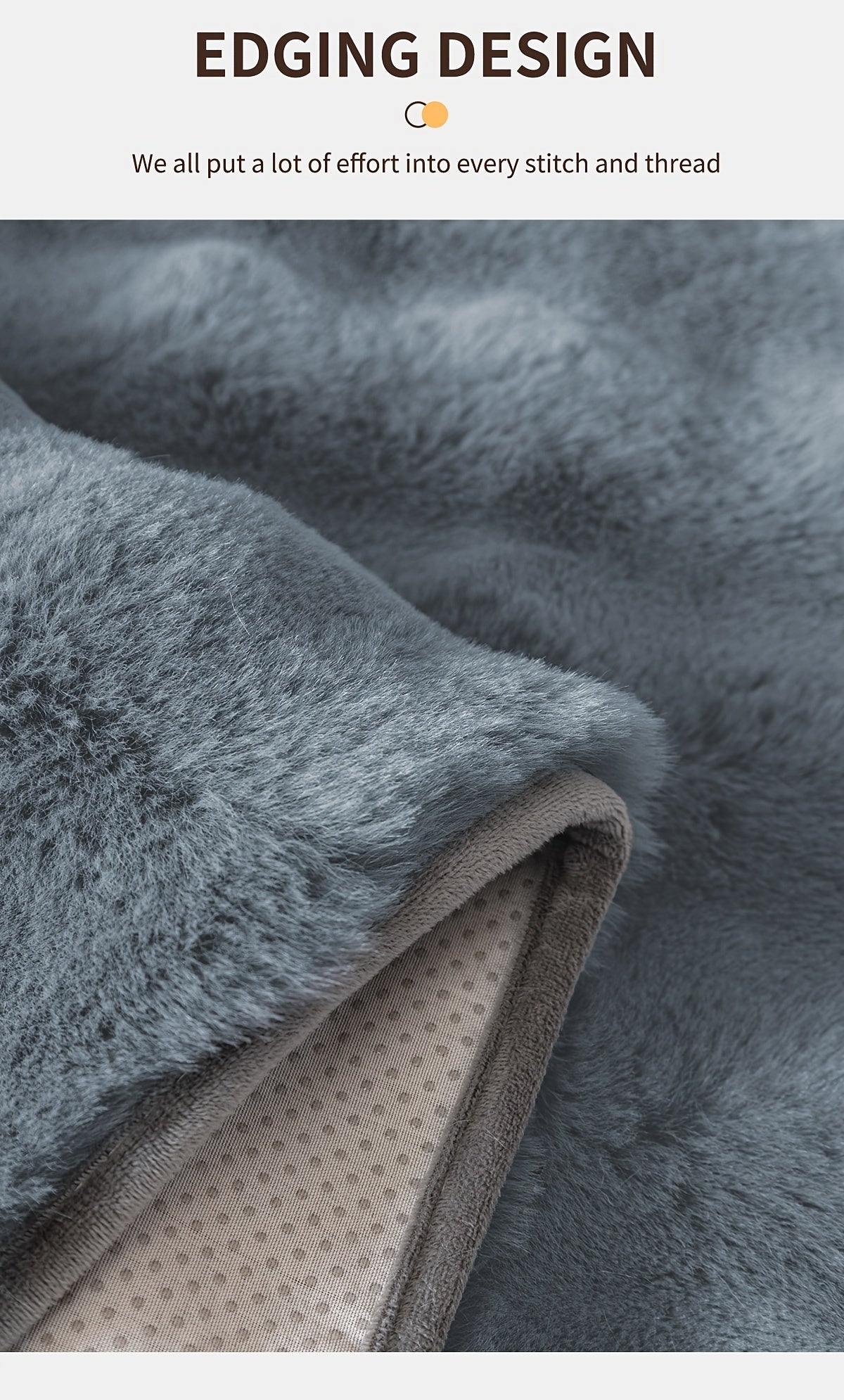 Housse de canapé en peluche antidérapante à housses séparées, détail de la finition