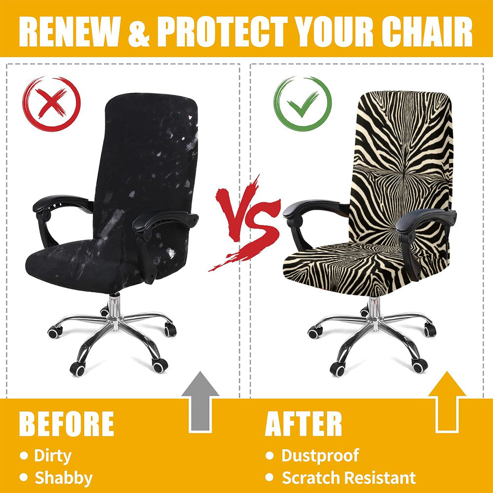 Housse de chaise extensible en fibre de lait à motif zébré — détail de la matière : fibre de lait