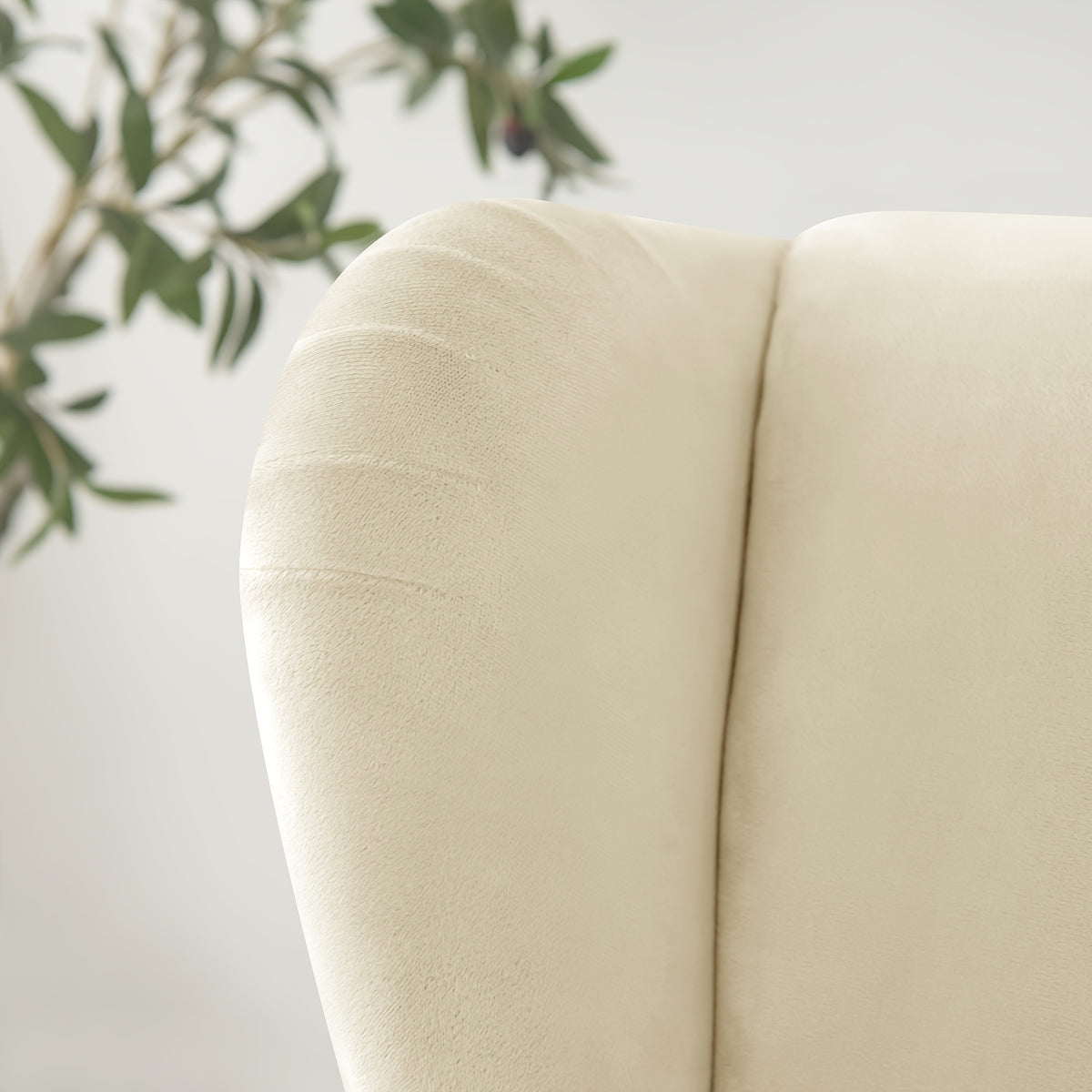 Housse de canapé épaisse extensible en velours pour fauteuil, détail de la finition