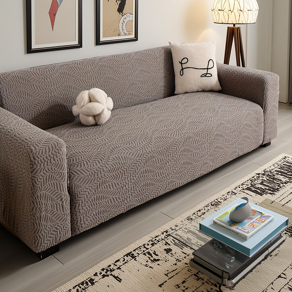 Housse de canapé épaisse extensible en polaire jacquard, visuel produit