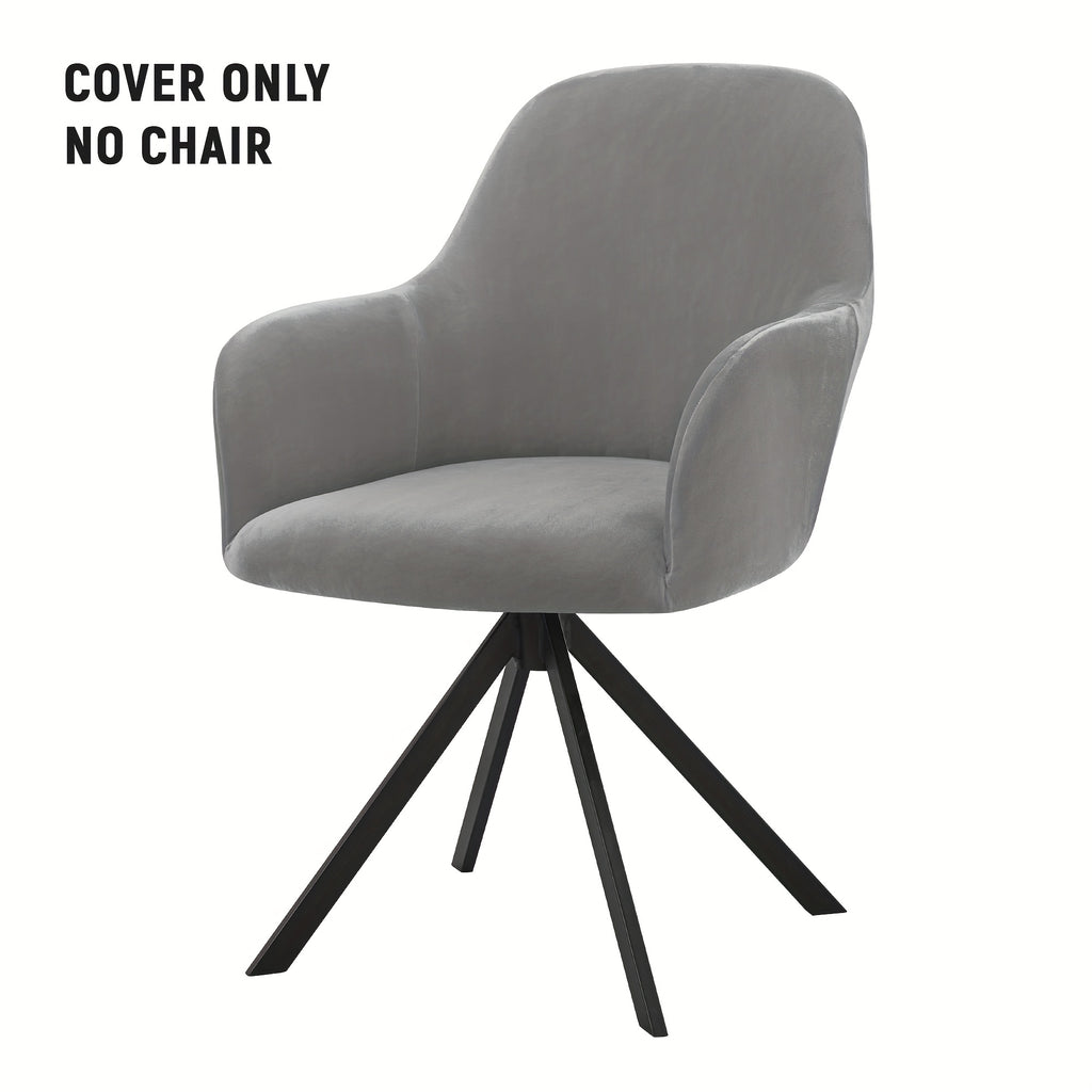 Housse de fauteuil extensible en velours, détail de la finition