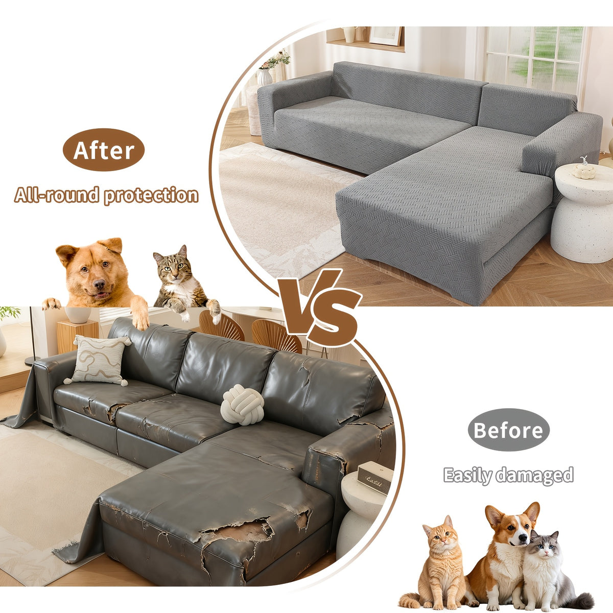 Housse de canapé extensible en polaire jacquard d'esprit bohème, vue de dos
