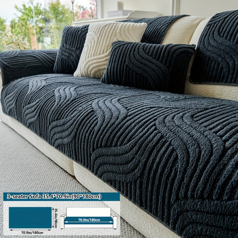 Housse de canapé en velours matelassée antidérapante d'esprit bohème, autre coloris