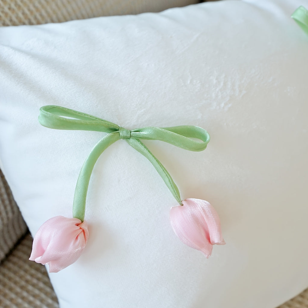 Housse de coussin en polyester à fermeture éclair, visuel produit