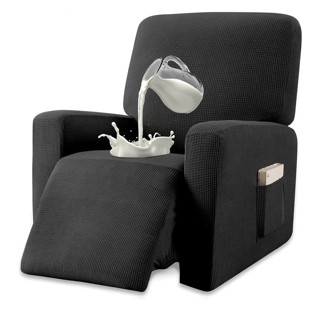 Housse de fauteuil épaisse extensible en polaire jacquard — détail de la matière : polaire