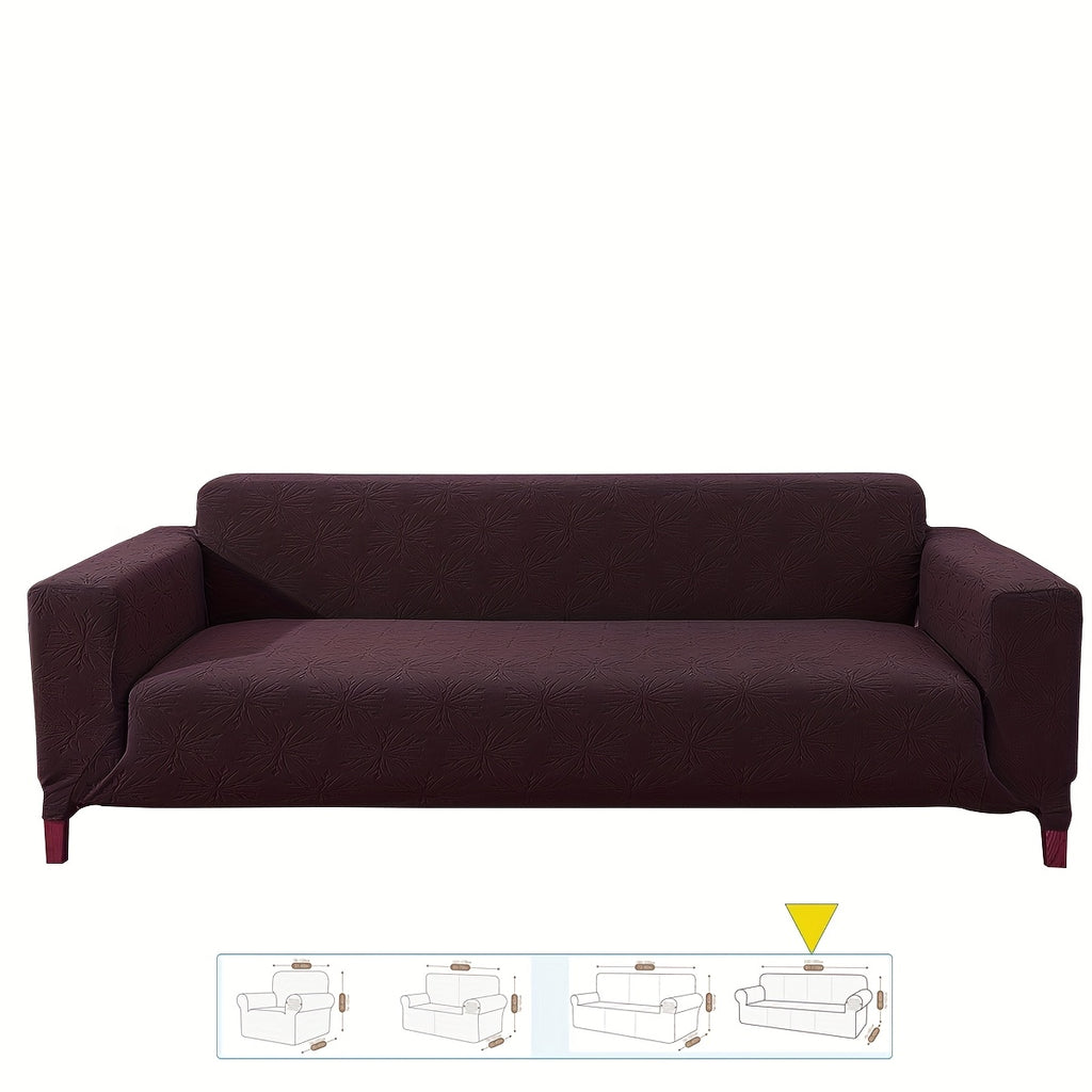 Housse de canapé épaisse extensible en polaire jacquard anti-griffes, housse posée