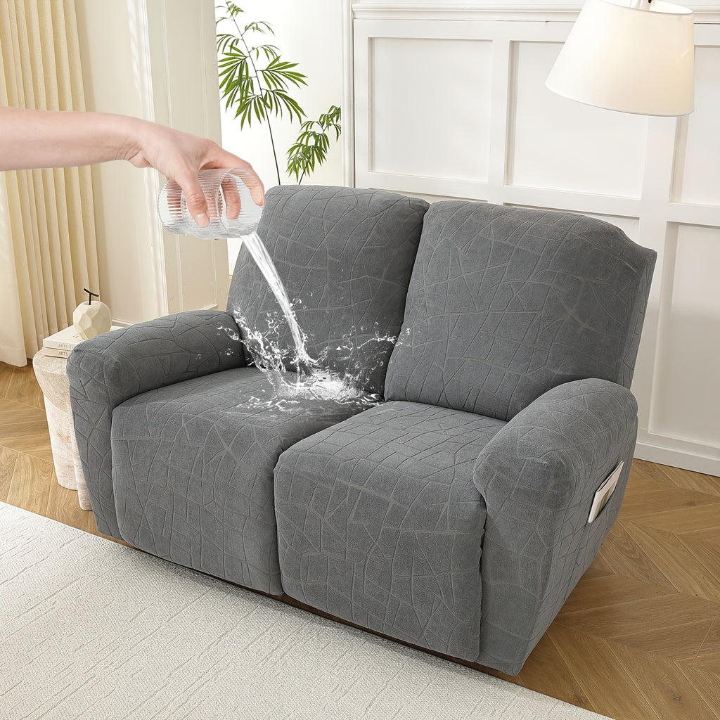 Housse de canapé extensible en polaire jacquard antidérapante à housses, mise en situation