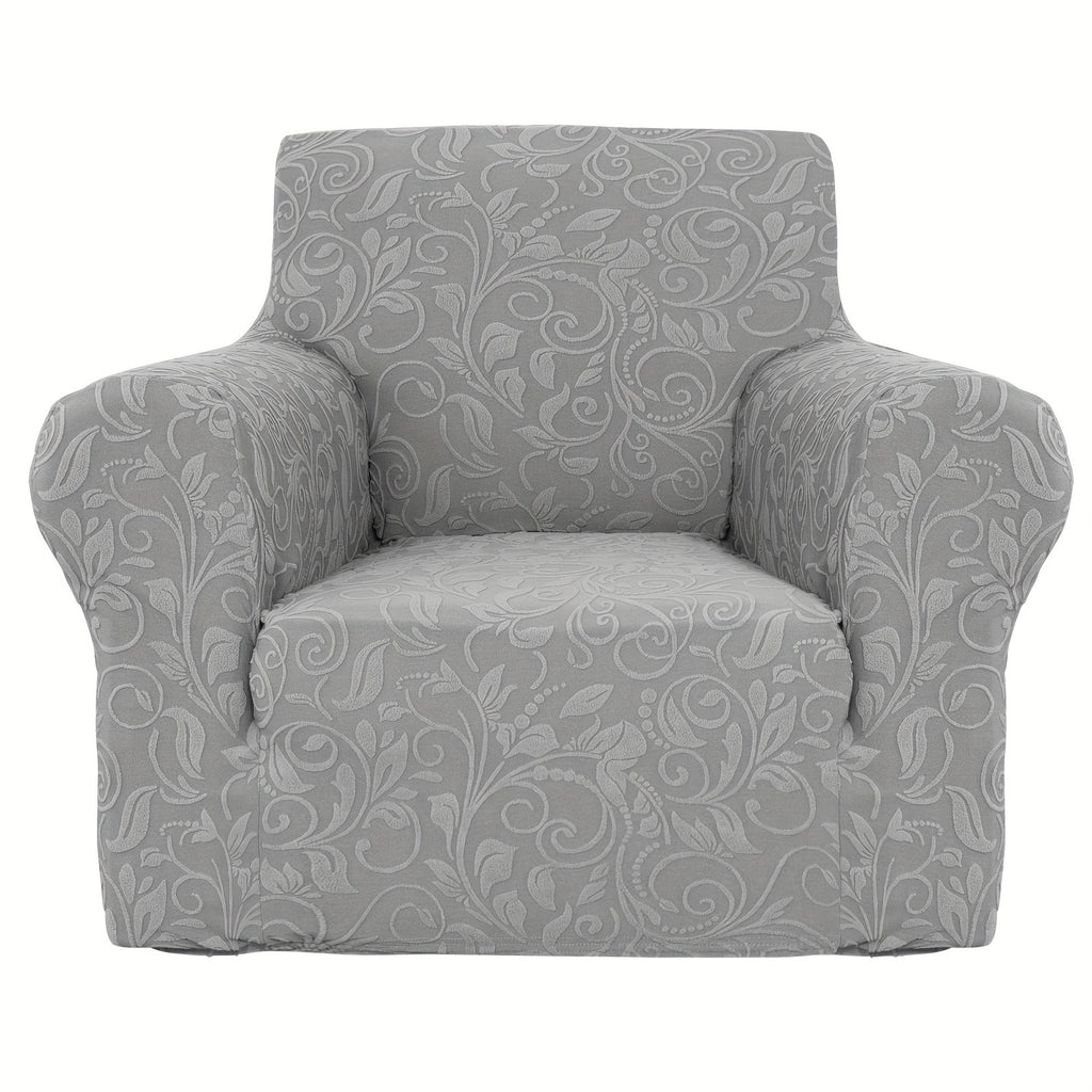 Protection de canapé extensible en polaire jacquard d'esprit vintage — détail de la matière : polaire