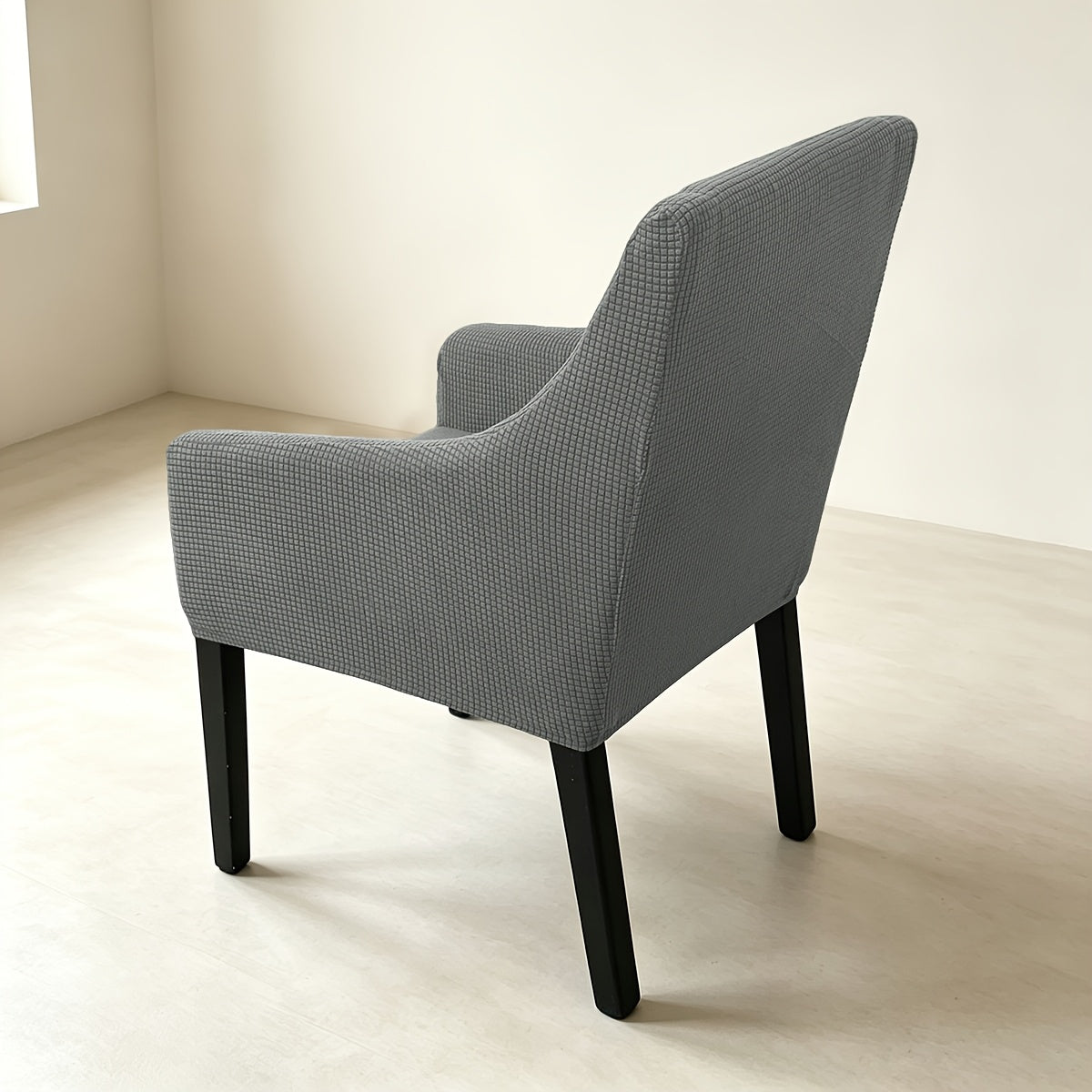 Housse de chaise épaisse extensible en velours côtelé jacquard, gros plan sur le tissu