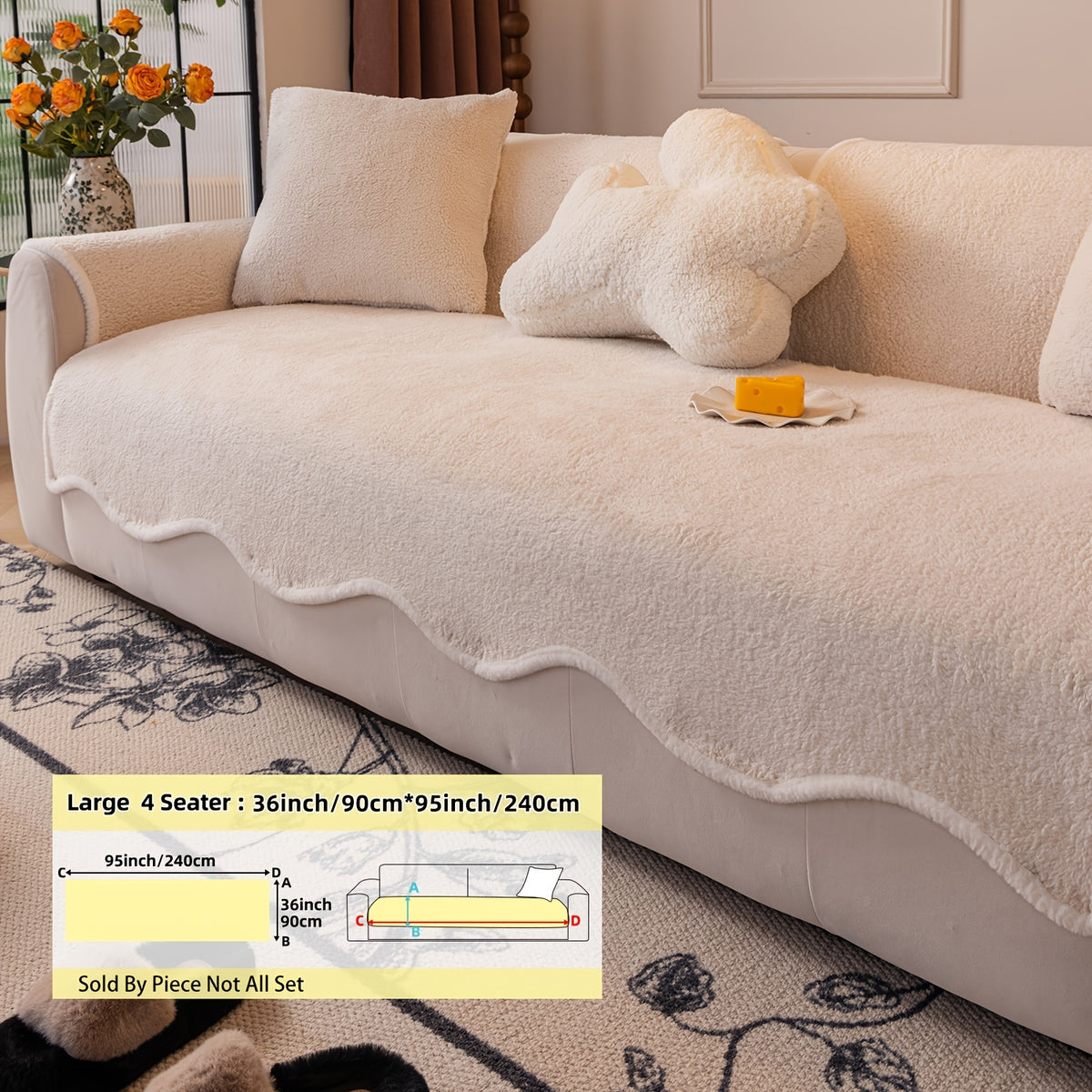 Housse de coussin matelassée antidérapante, gros plan sur le tissu