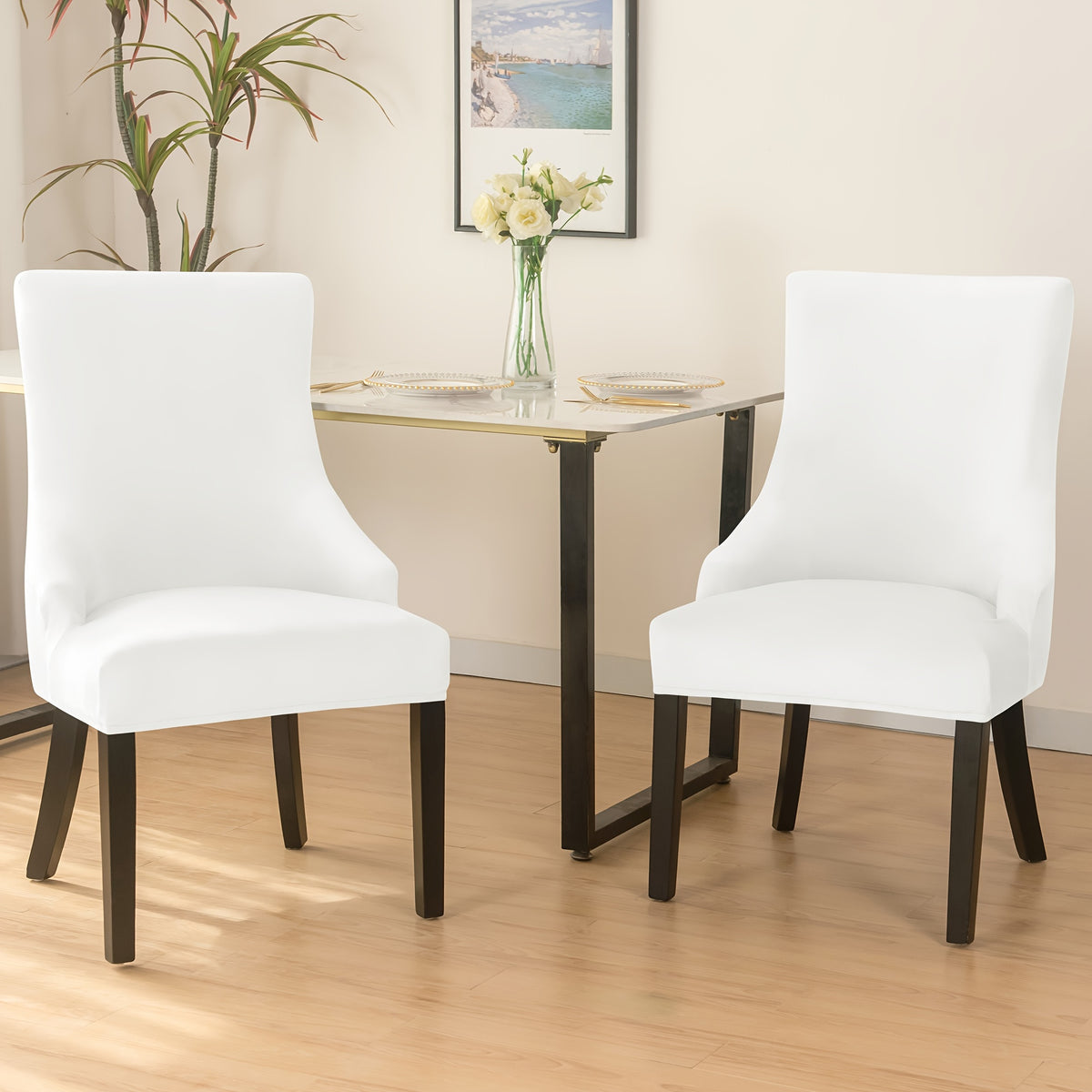 Housse de fauteuil extensible en velours, vue d'ensemble