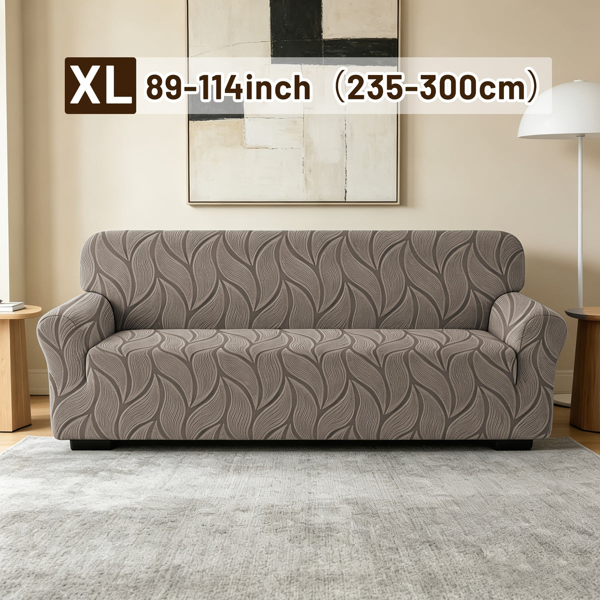 Housse de canapé extensible en polaire jacquard, housse posée