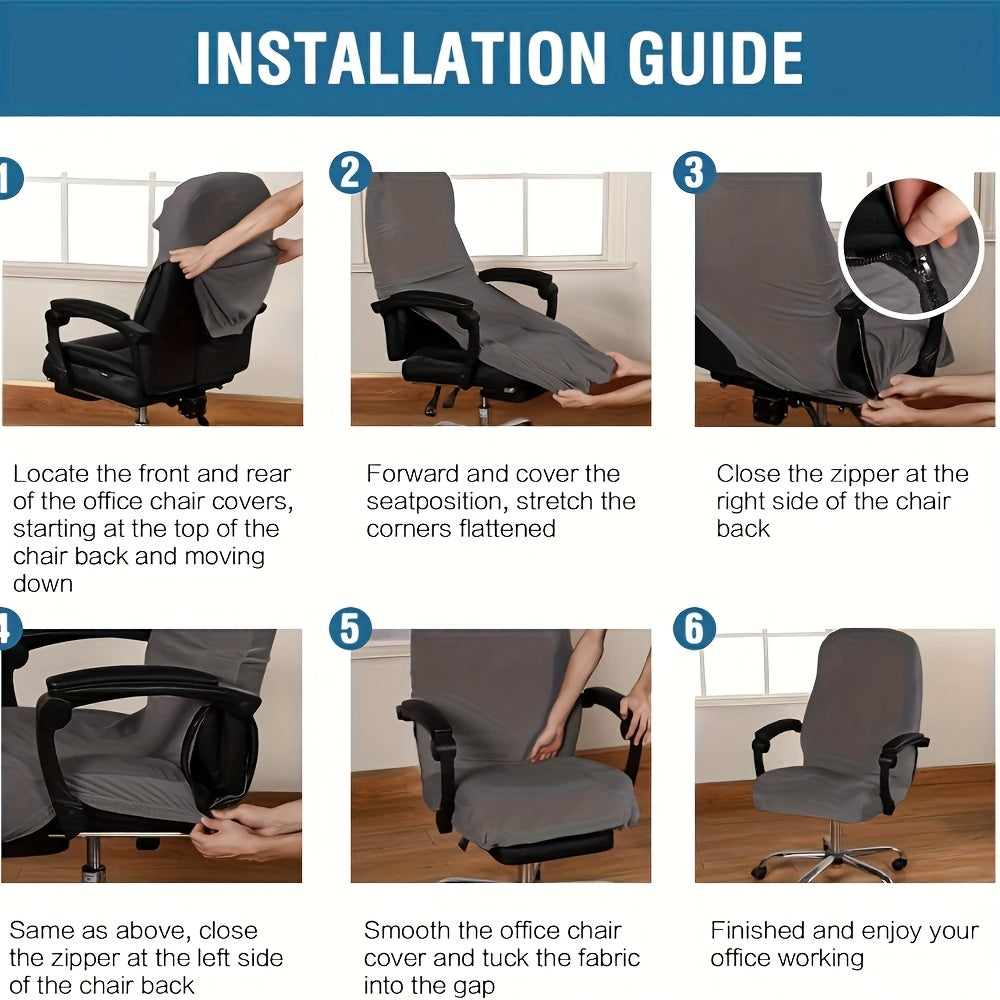 Housse de chaise extensible en velours à fermeture éclair, visuel produit