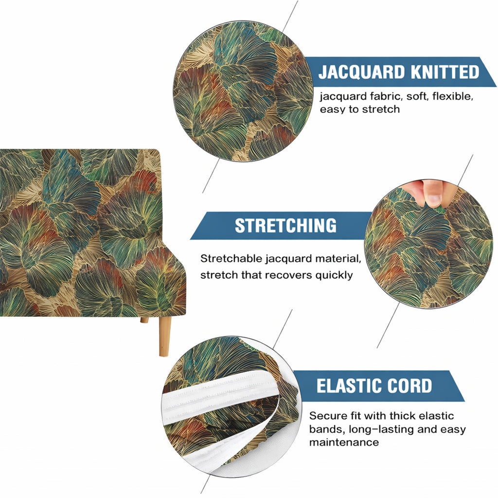 Housse de canapé extensible en fibre de lait imprimée à motif tropical, tissu de 120 à 140 g/m²