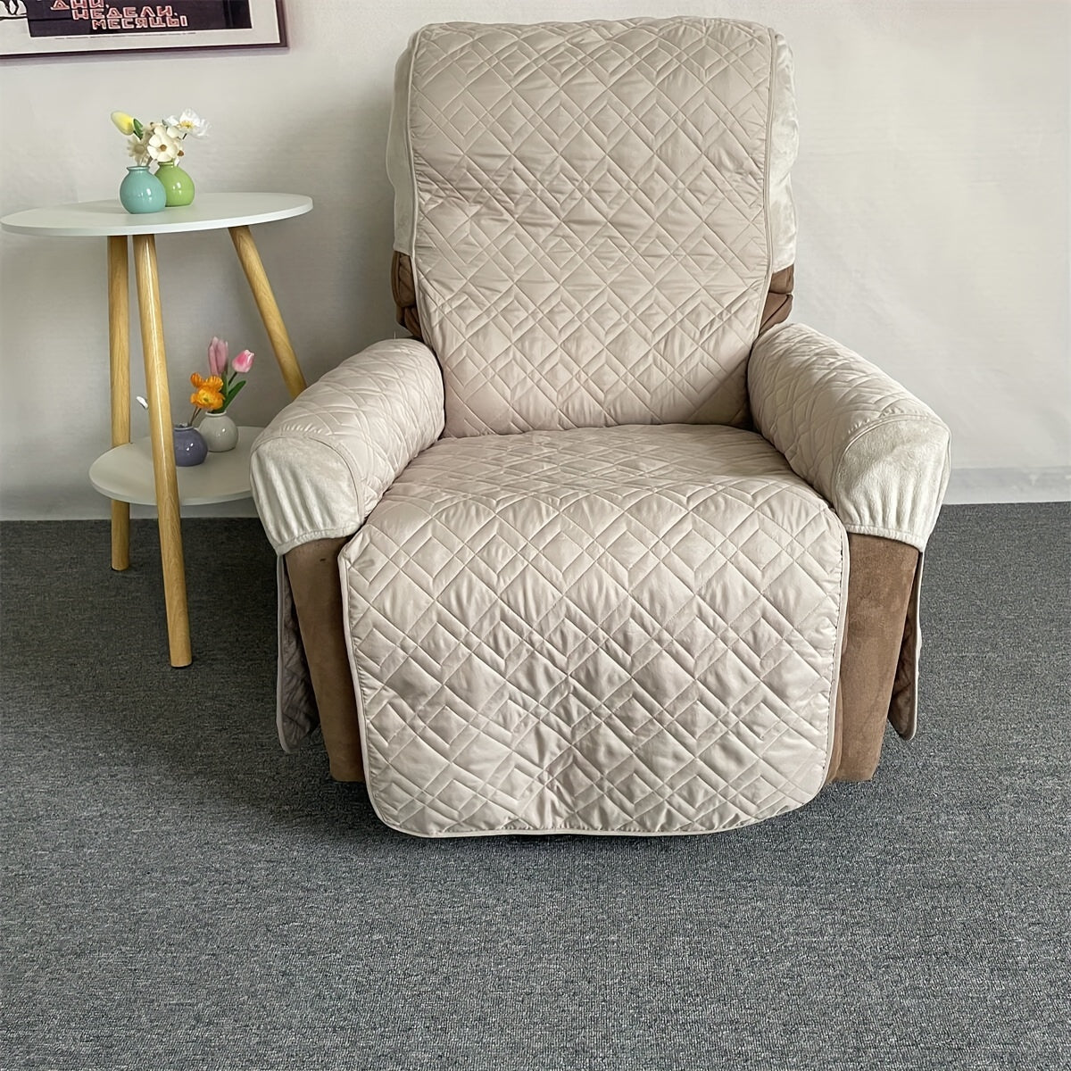 Housse de fauteuil matelassée antidérapante pour fauteuil