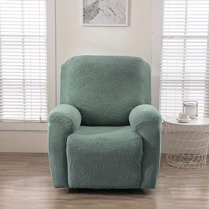 Housse de canapé épaisse extensible en polaire jacquard à motif feuillage, autre coloris