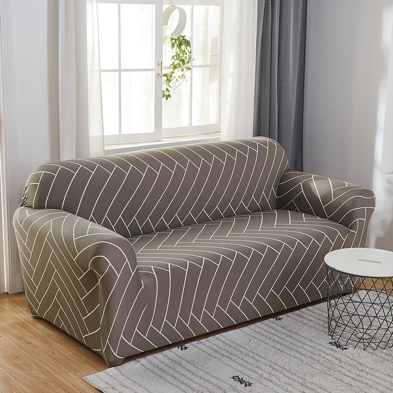 Housse de canapé extensible en fibre de lait matelassée à motif tropical, autre coloris