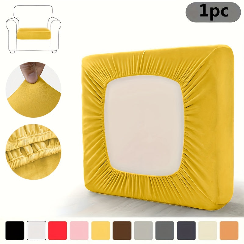Housse de coussin extensible en velours pour fauteuil, vue d'ensemble