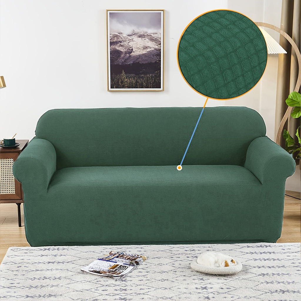 Housse de canapé épaisse extensible en polaire jacquard, housse posée