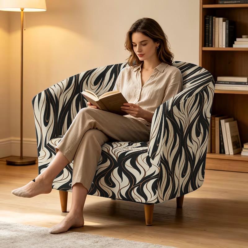 Housse de canapé légère extensible en fibre de lait matelassée à motif, tissu de 120 à 140 g/m²