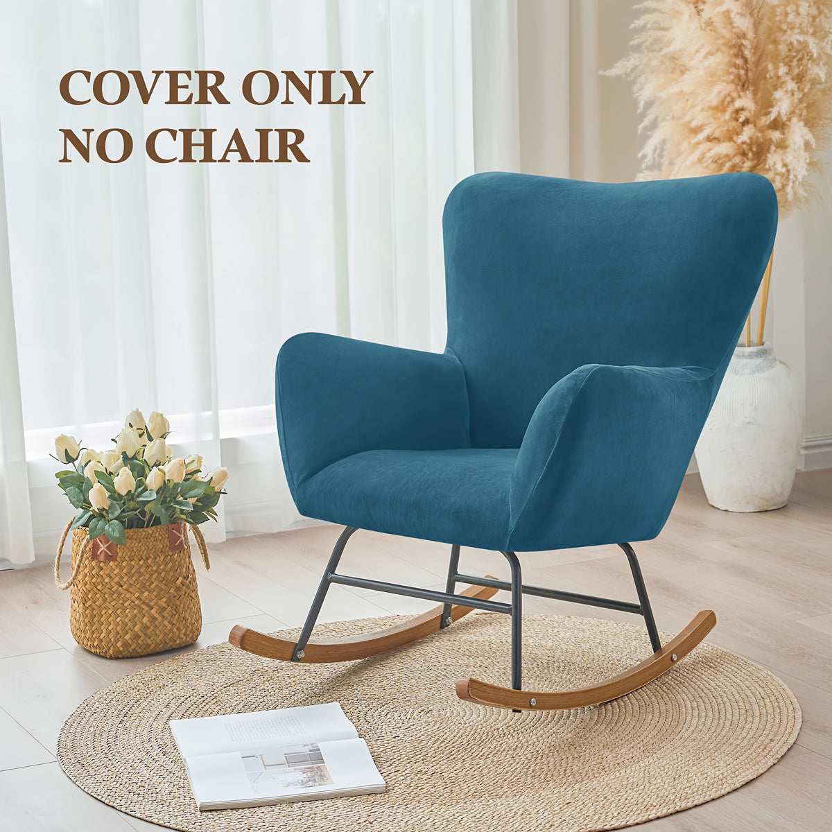 Housse de fauteuil extensible en velours pour fauteuil, détail de la finition