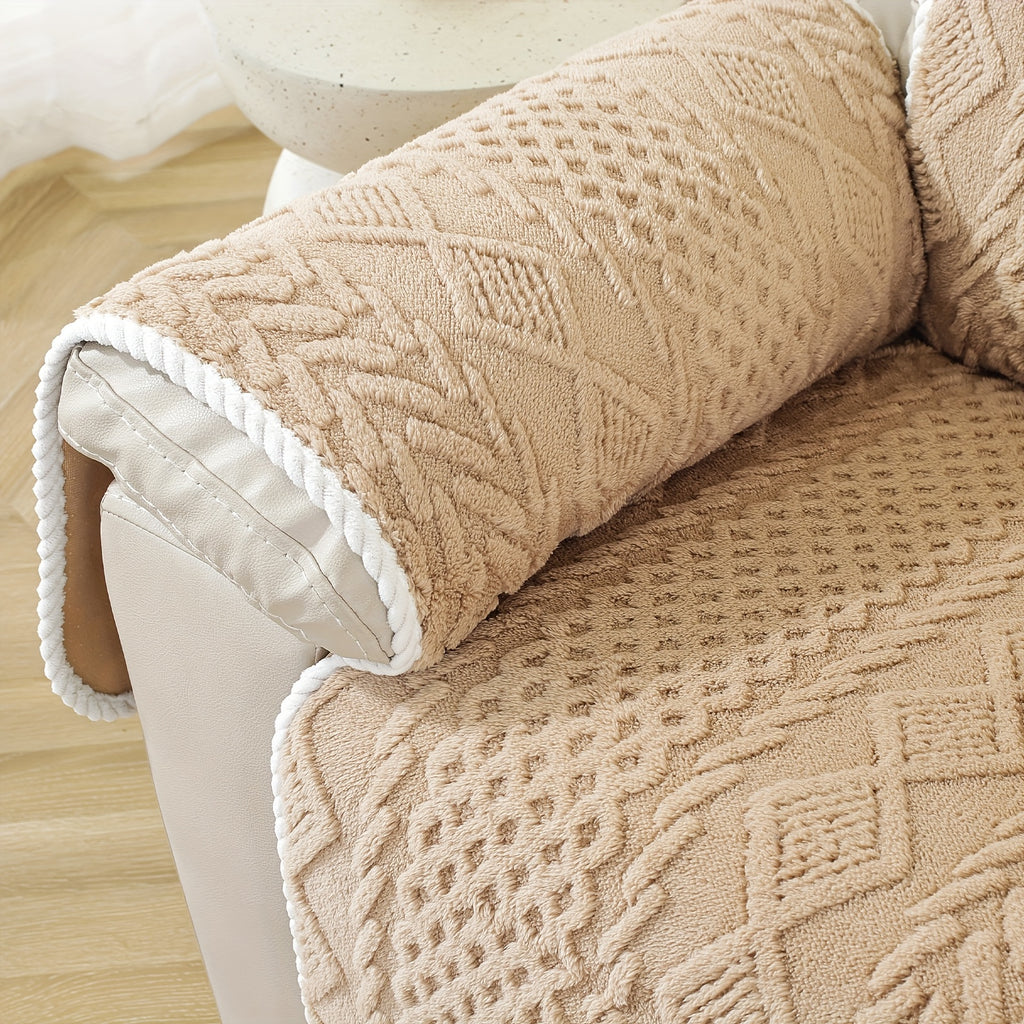 Housse de canapé en velours jacquard pour fauteuil, vue de dos