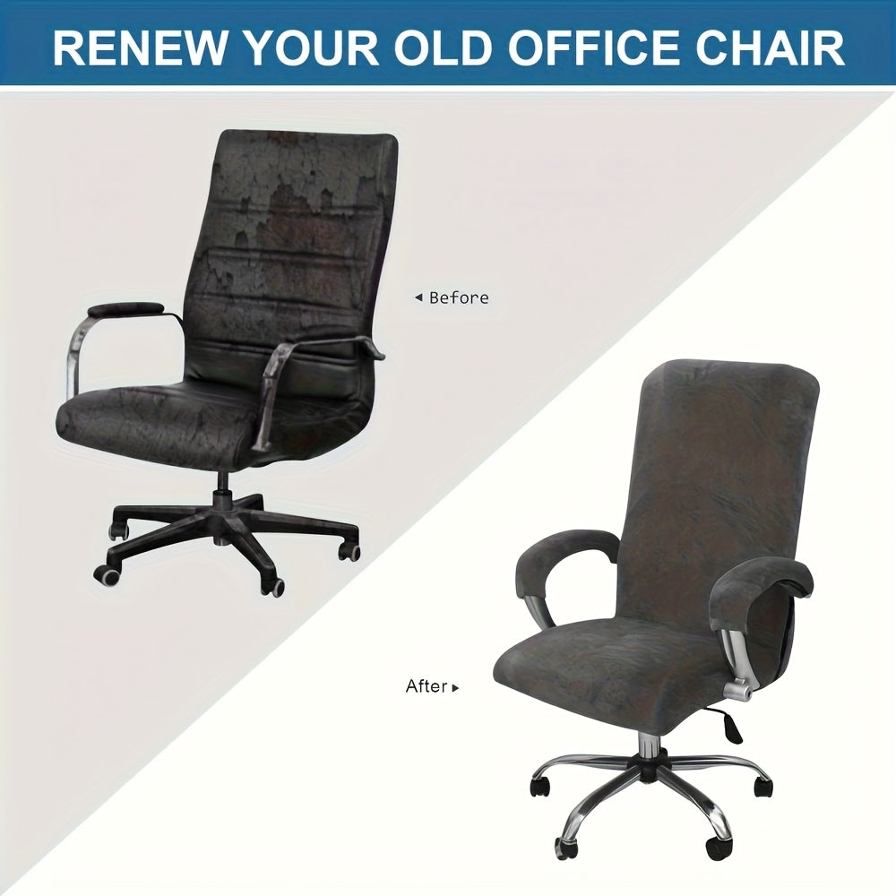 Housse de chaise extensible en velours à fermeture éclair, autre coloris