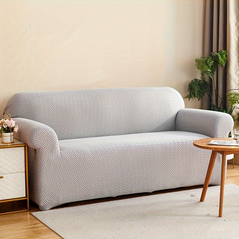 Housse de canapé extensible en polaire matelassée antidérapante, housse posée