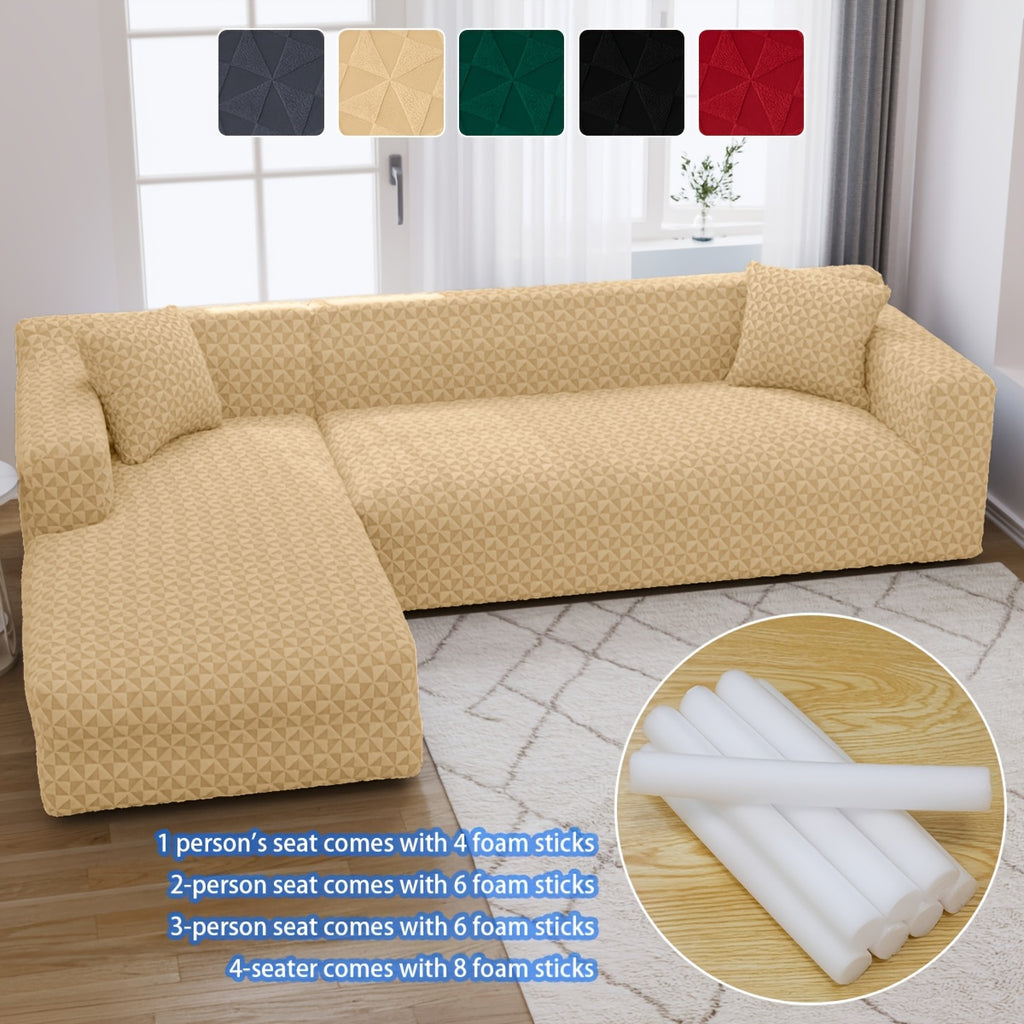 Housse de canapé épaisse extensible en polaire jacquard à housses séparées, visuel produit