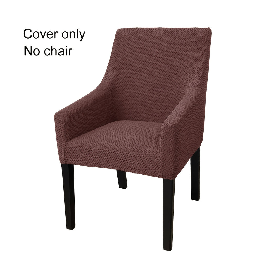 Housse de chaise extensible en polaire jacquard en T, mise en situation