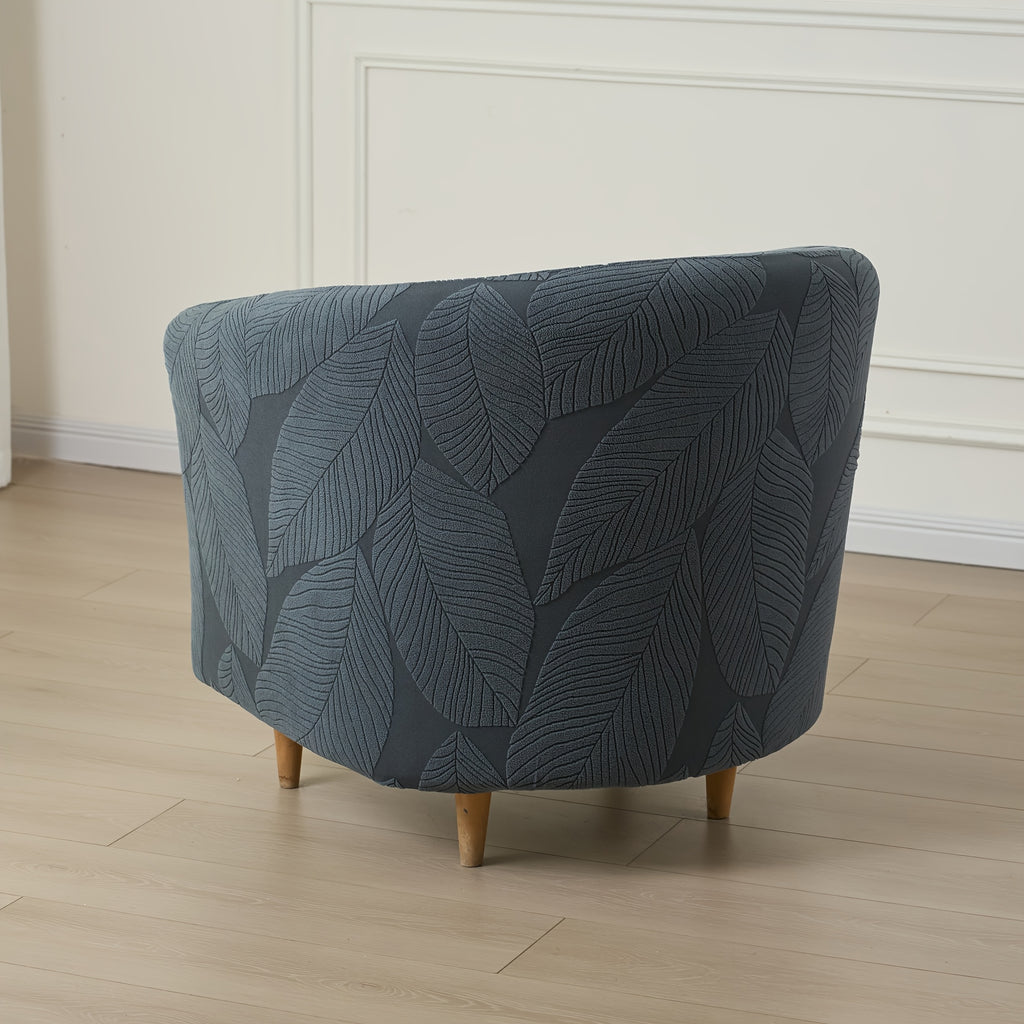 Housse de canapé extensible en polaire jacquard à motif feuillage, housse posée
