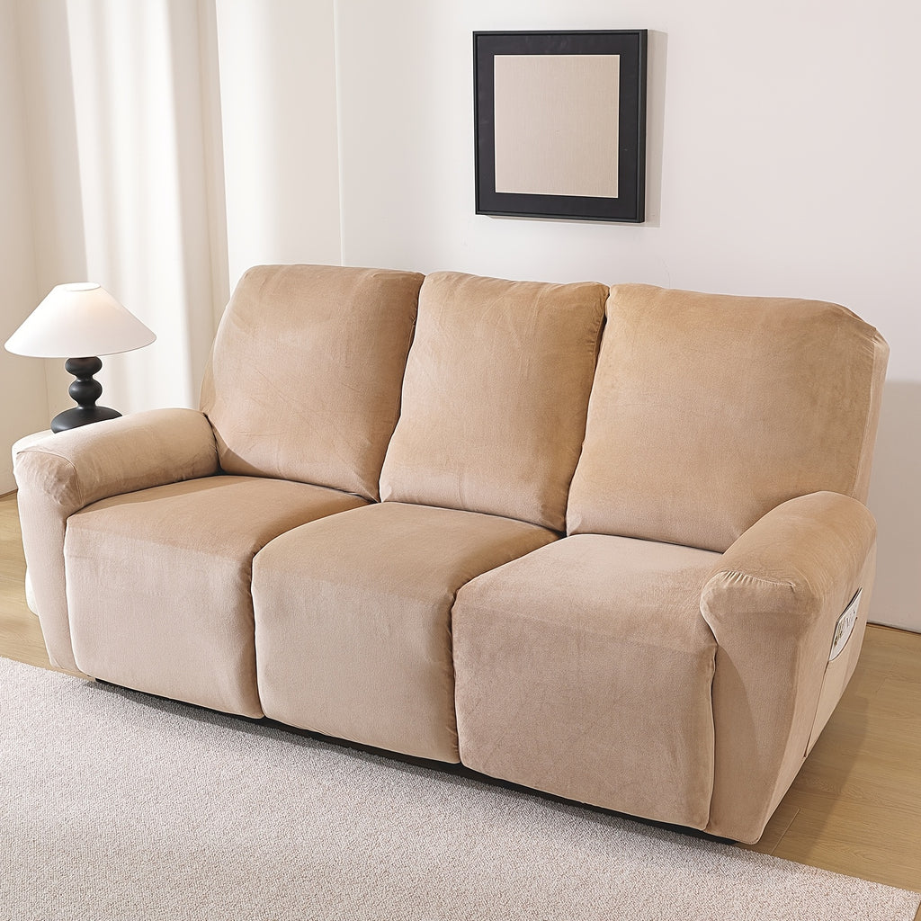 Housse de canapé extensible en velours à housses séparées, vue d'ensemble